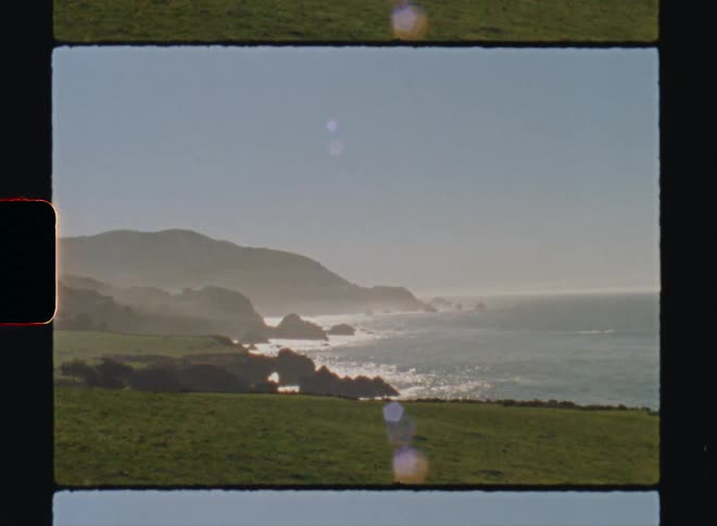 A view of the beach Big Sur Coast California Super8 4k Film Scan