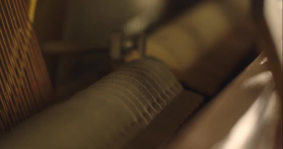 The inside of a musical instrument