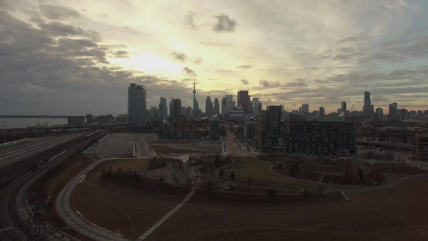 Aerial view of Toronto in the distance