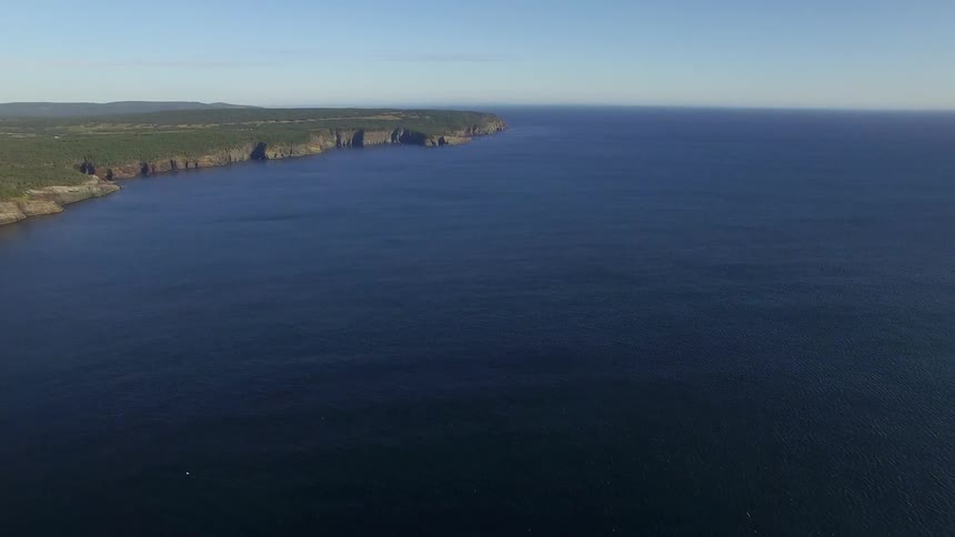 A peninsula in a large body of water