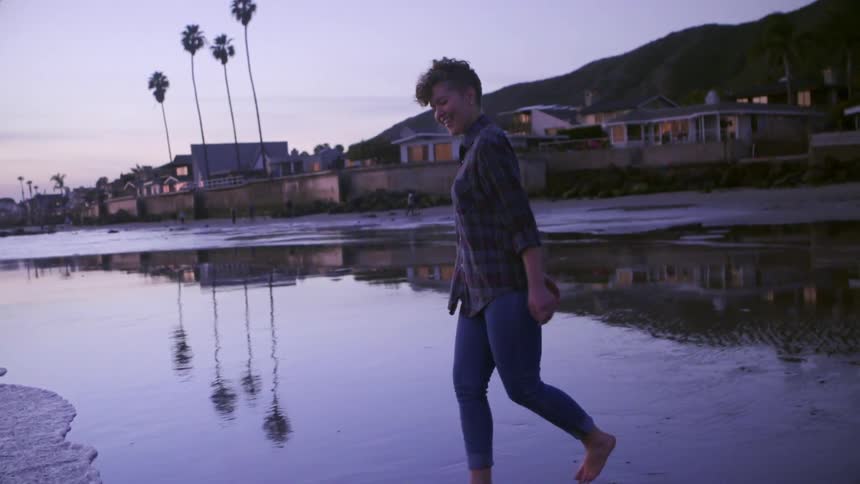 Girl Exploring Beach