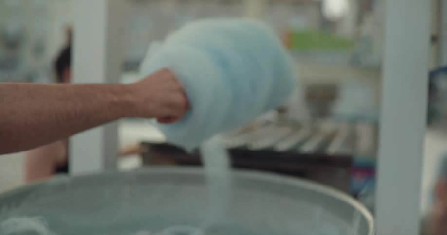 Somebody is making light blue cotton candy