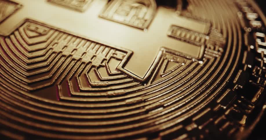 A shiny gold coin