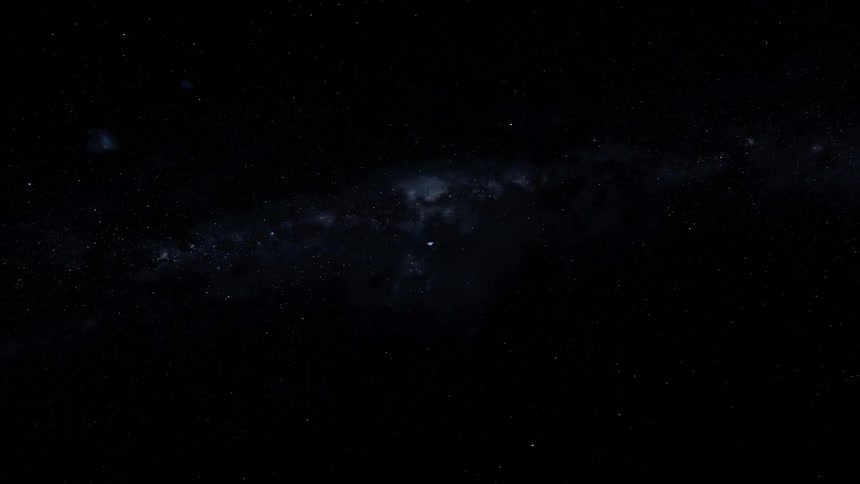 Milky way galaxy from space slowy rotates