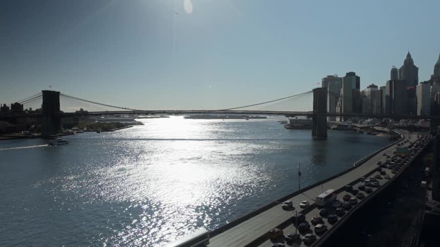 NYC East River and Brooklyn Bridge