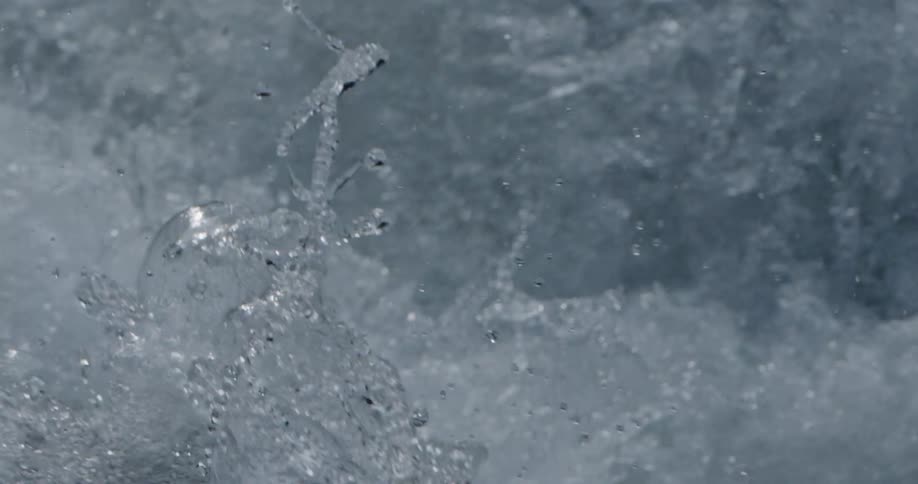 Slow motion footage of a turbulent segment of a river