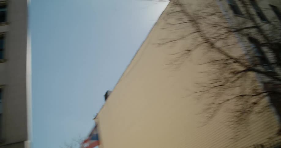The exterior of apartment buildings in a city