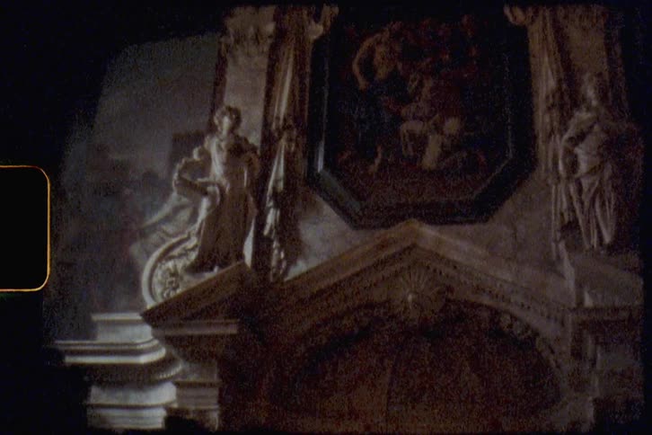 A view of the inside of a church with statues
