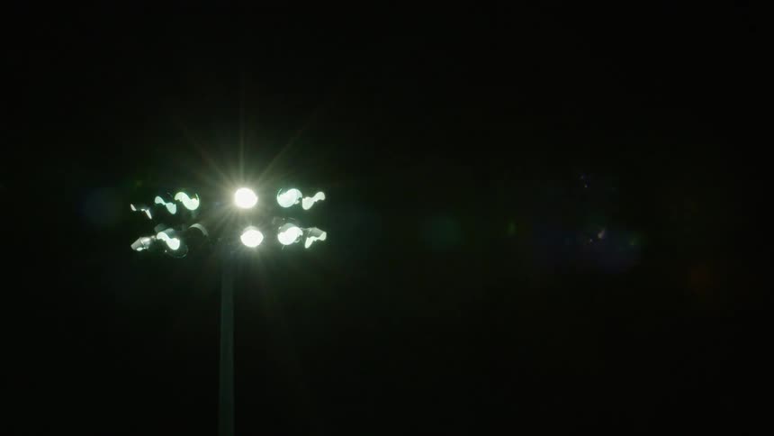 A view of lights on at a park
