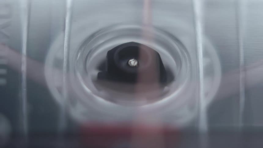 Tape spinning around on an old tape recording machine
