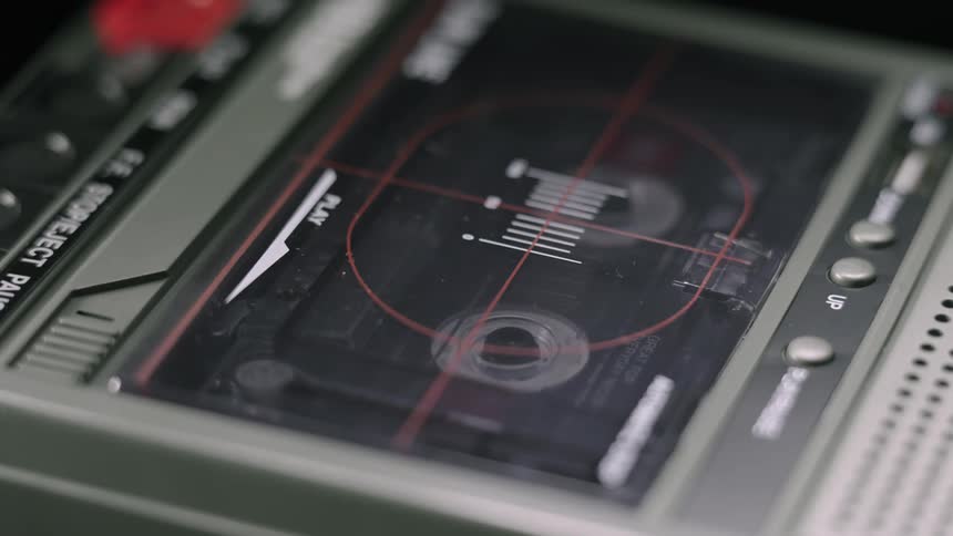 The tape recorder is operating
