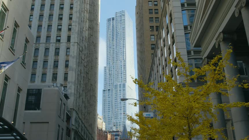New York City Tall buildings are displayed in Manhattan