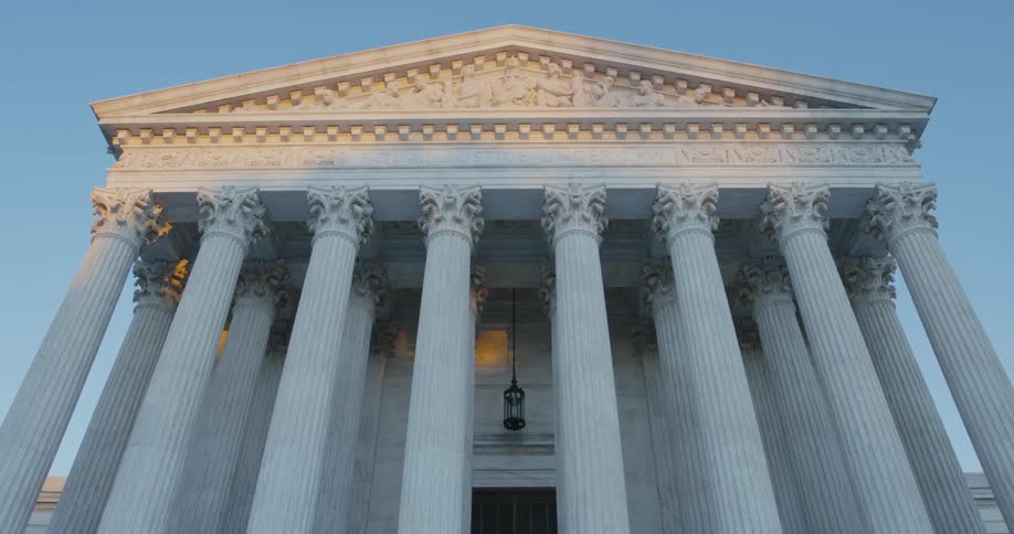 The Supreme Court Building with columns at the front