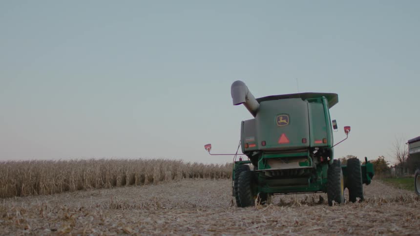 A view of farm equipment on a field