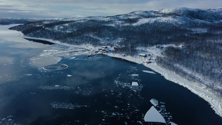 The island is covered with ice