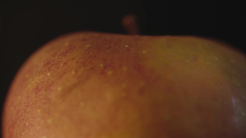 Close up of an apple spinning