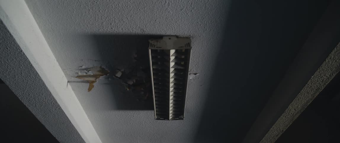 The light fixture is off in the ceiling