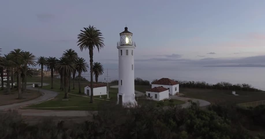 A lighthouse near dusk