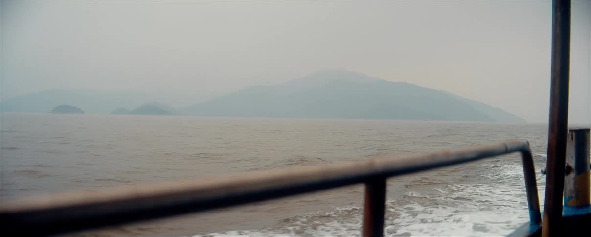 The ferry crosses the water