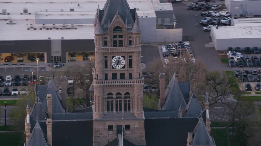 The clock tower of the salt lake city and county building