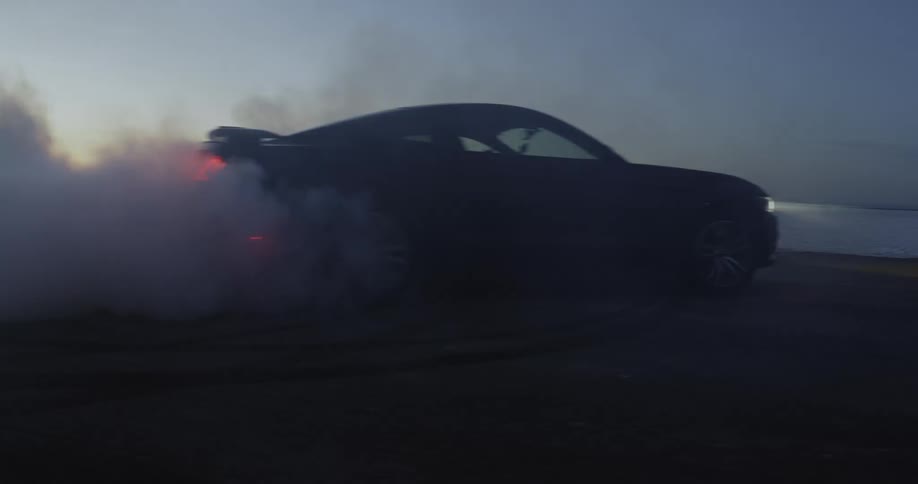 A car is spinning on the field