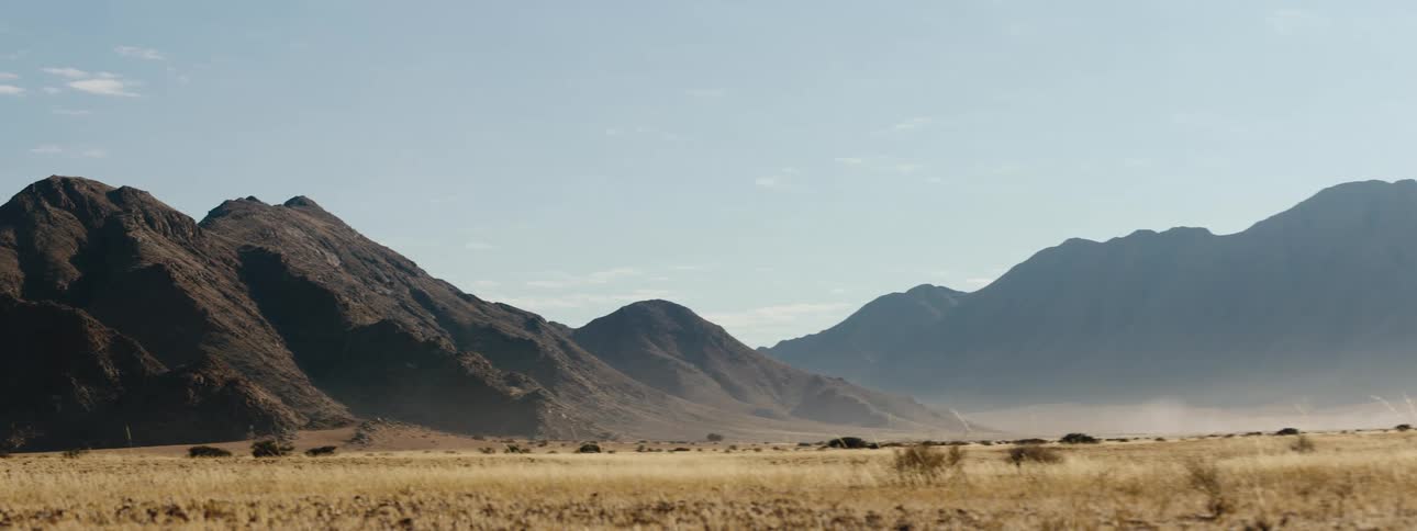Landscape view of a desert and mountains