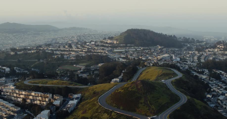 An aerial view of a neighborhood