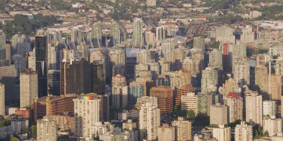 High rise condos and apartment buildings fill a city skyline