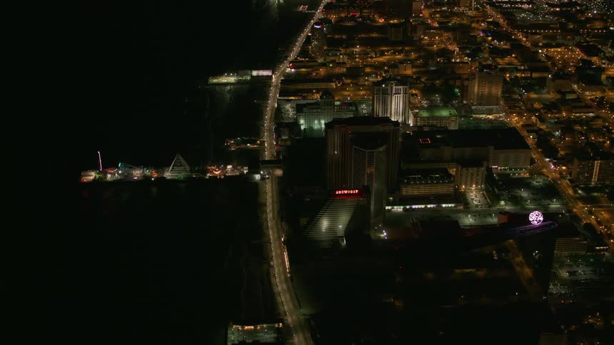 Buildings and piers are lit up at night in atlantic city
