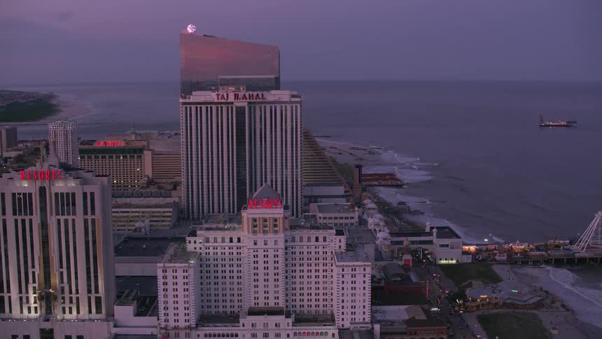 Hotels and casinos on the atlantic city coast after sunset