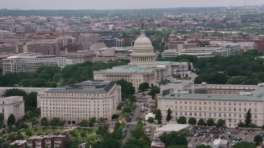 An aerial view of buildings in a city