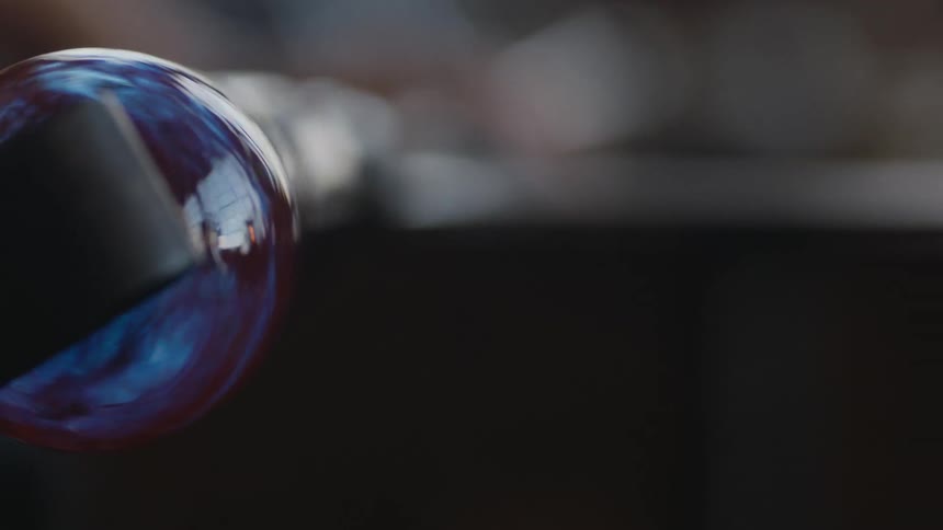 Close up of spinning glass