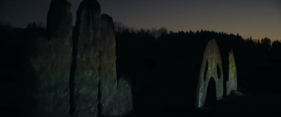 The stones flash with light in the dark