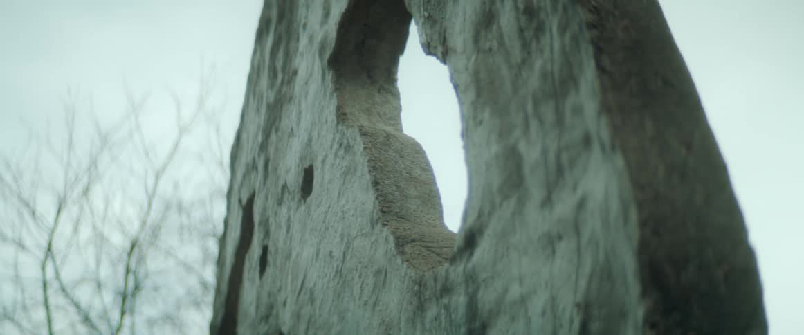 The stone has big holes in it