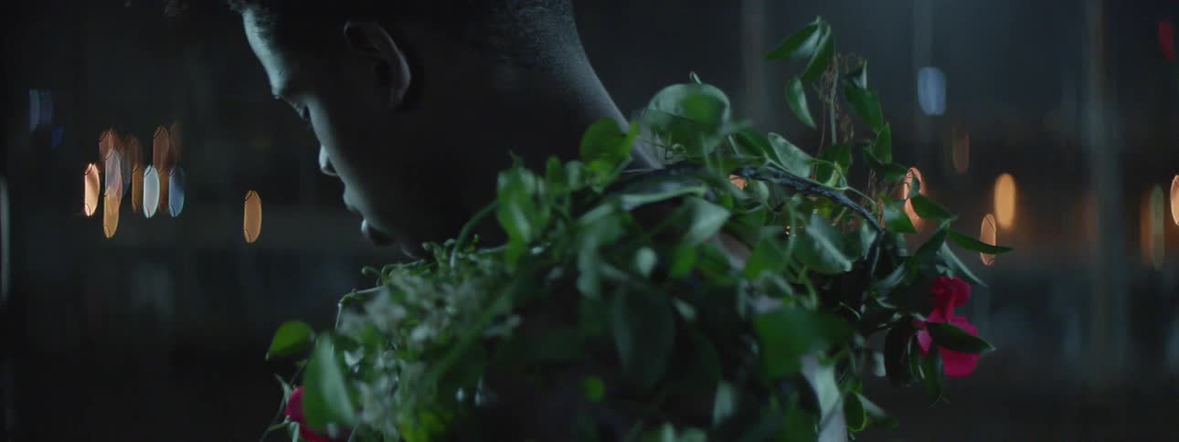 A man is covered with vines and holding a basketball