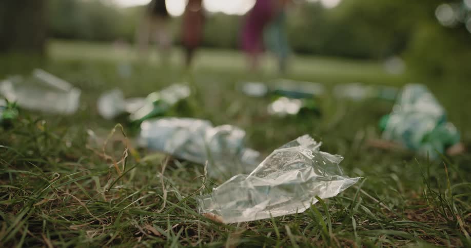 A group of friends leave litter behind when leaving the park