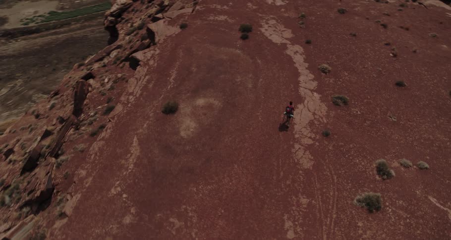 A man is hiking on the canyon