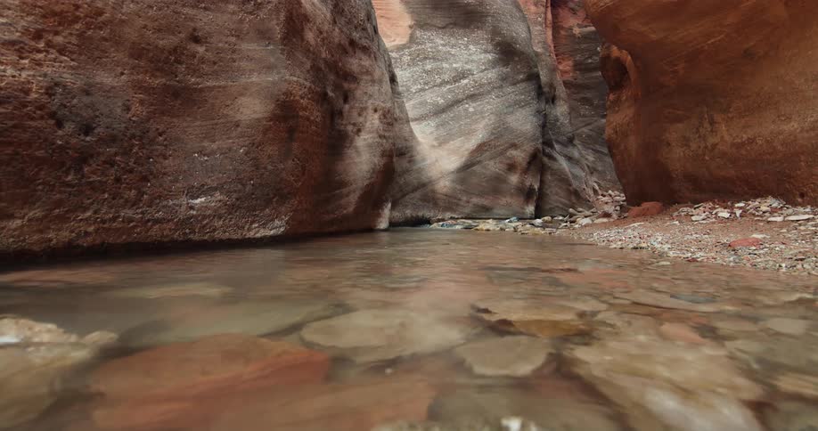 Close up view of water flowing in a creek