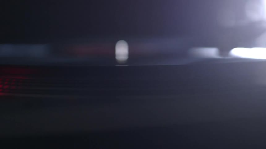 Close up of a record spinning
