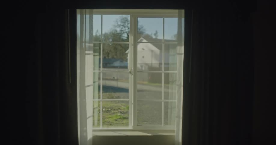 Interior view from window of house across the street