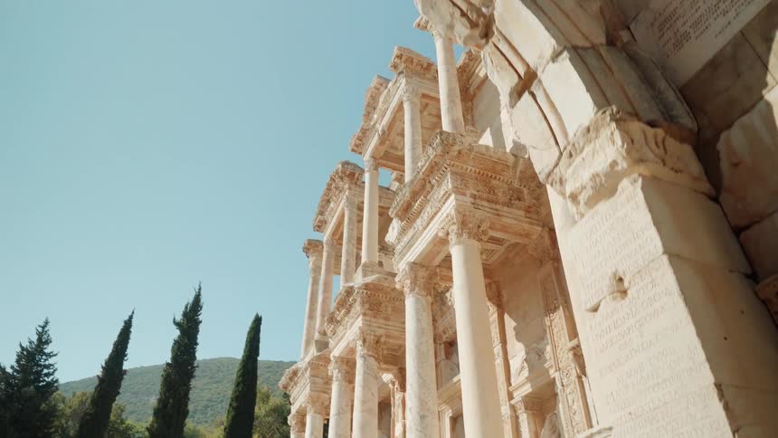 A stone historical structure of ephesus