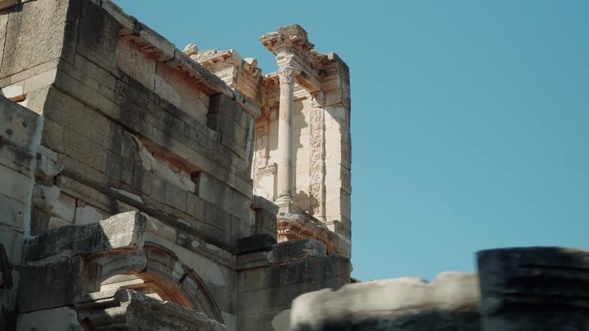 Columns of an ancient temple standing in Turkey