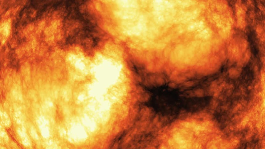 Orange and yellow fire from an explosion