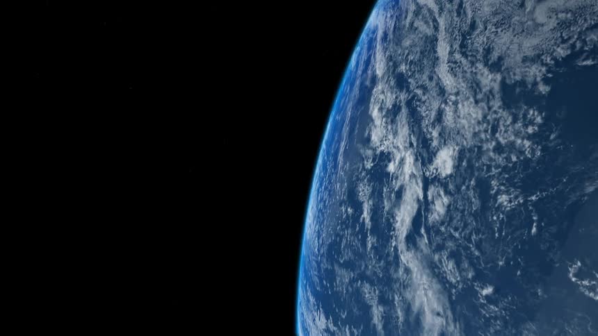 Planet earth in the darkness of space