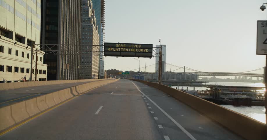 A view of a road next to a city