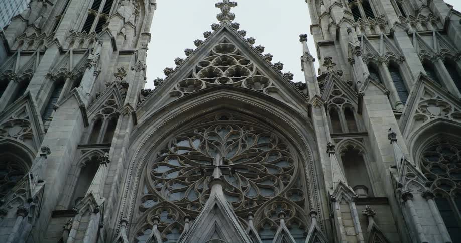 The gothic style architecture of st patricks cathedral in new york city