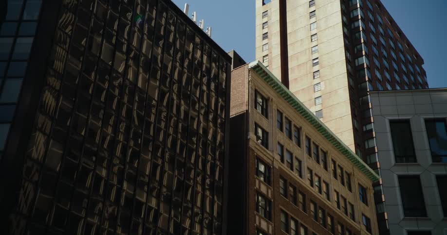 A look at city metropolis with a large building visible