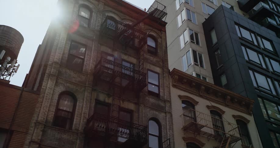 A look at a city neighborhood with multiple residential buildings