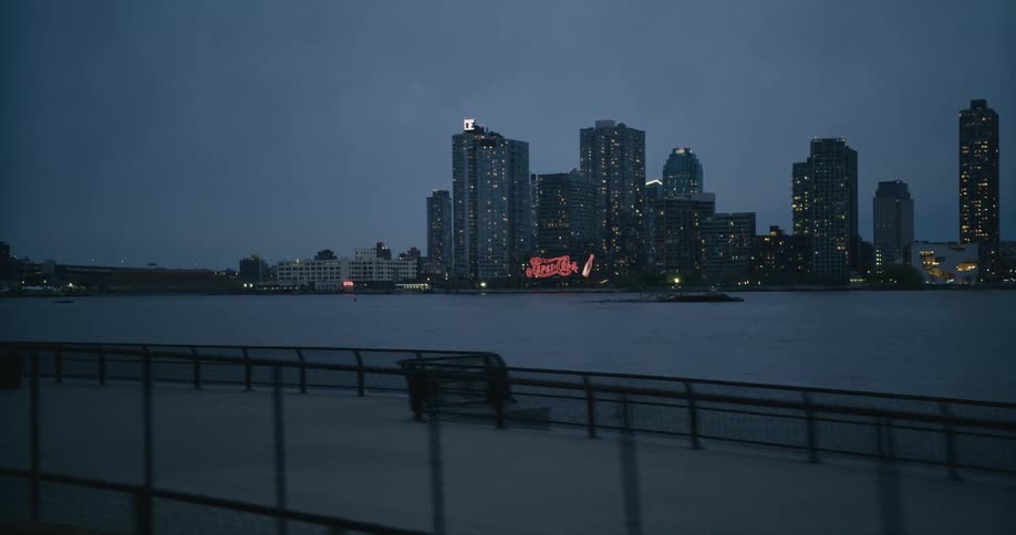 The sun is rising on the city