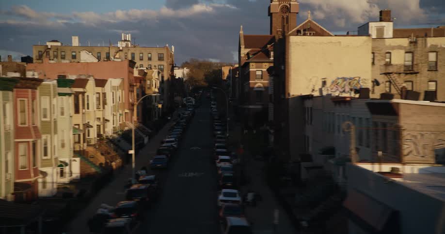 City blocks in a residential area in a metropolis during the day
